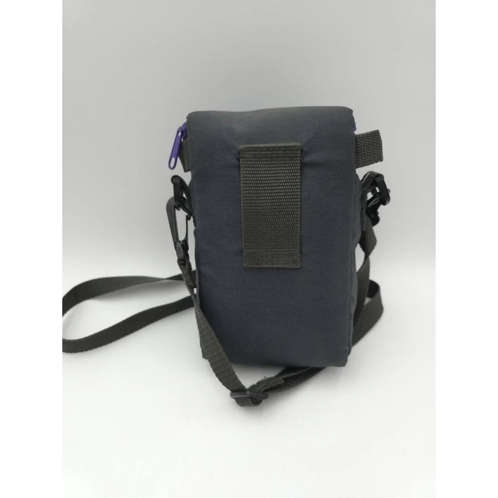 Vtg Coast Camera‎ Bag Case Gray Purple Teal W/Shoulder Strap Front Zip Pouch